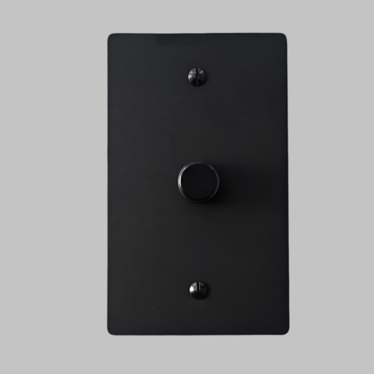 Matte Black Brass Modern Knurled Textured Dimmer Light Switch Wall Plate (1-Gang)